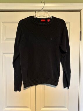 Izod Black Diamond-Pattern Crewneck Sweater - Men